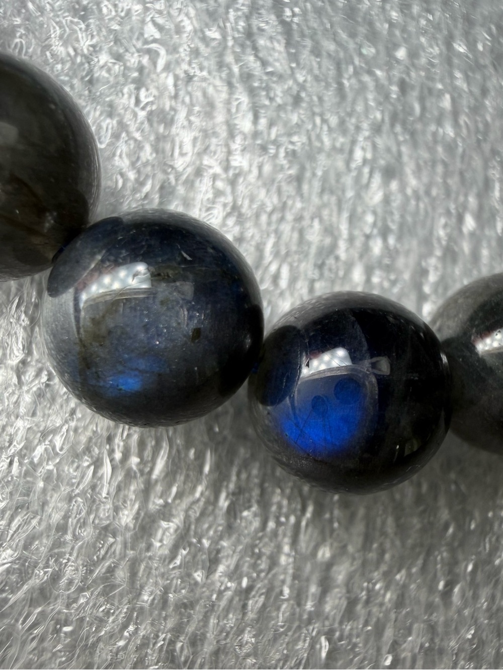 High Quality 10MM “Black” Deep Blue Flash Labradorite Natural Crystal Bracelet